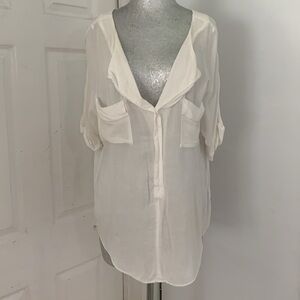 Free People white oversized top